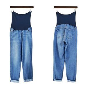 Luxe Essential Denim Folded Cuff Maternity Denim Jeans